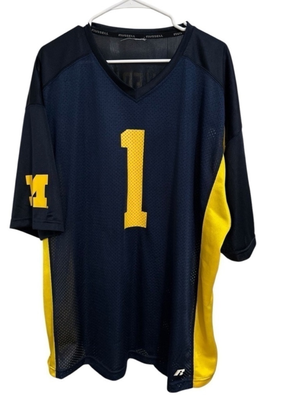 Russell Vintage Michigan Wolverines Jersey Blue Yellow Size Large